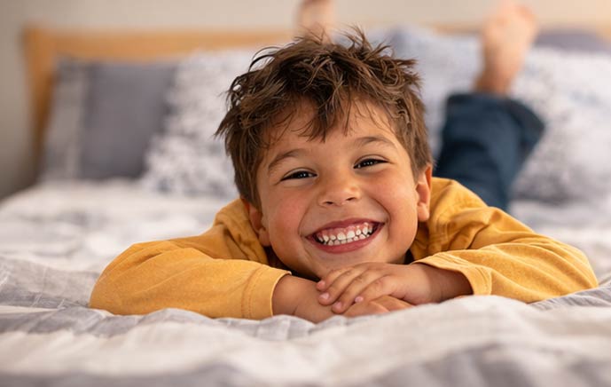 Child receiving support through the Beds for Kids program